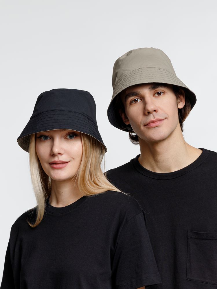 Изображение №7 | Панама Nylon двусторонняя, черная с хаки, размер M/L