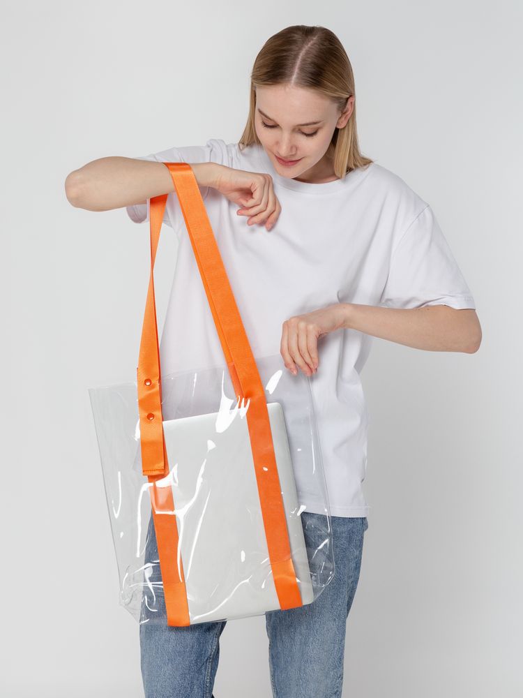 Изображение №5 | Шопер Clear Fest, прозрачный с оранжевыми ручками
