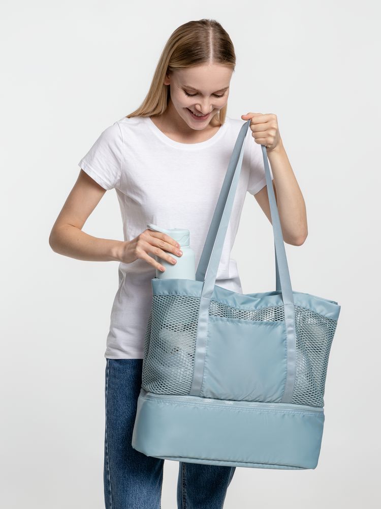 Изображение №10 | Шопер с термоотделением Verkko, серо-голубой