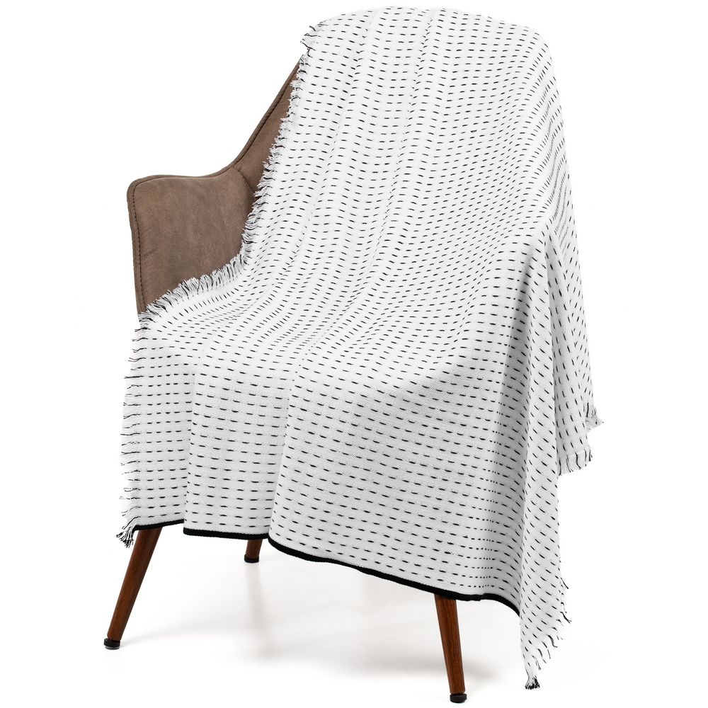 Изображение №1 | Плед Fringy, белый с черным