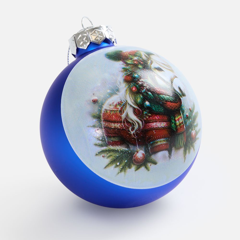 Изображение №7 | Елочный шар Finery Matt, 10 см, матовый синий