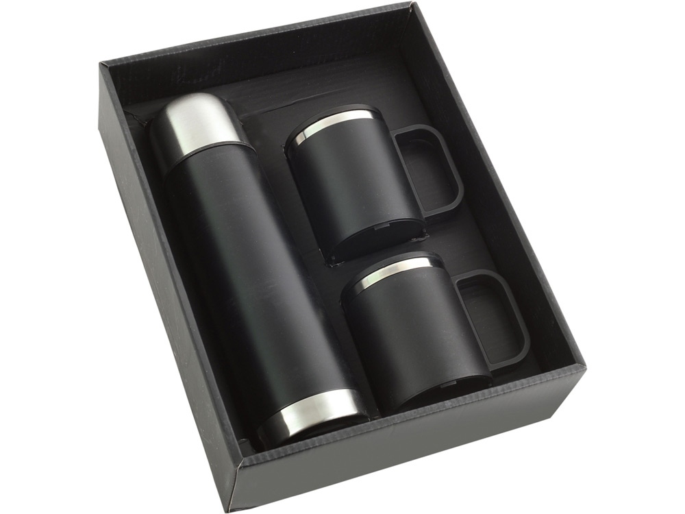 Изображение №2 | Набор «Лисбон»: термос и 2 термокружки (черный)