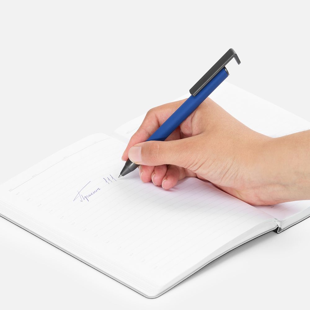 Изображение №4 | Ручка шариковая Standic с подставкой для телефона, синяя