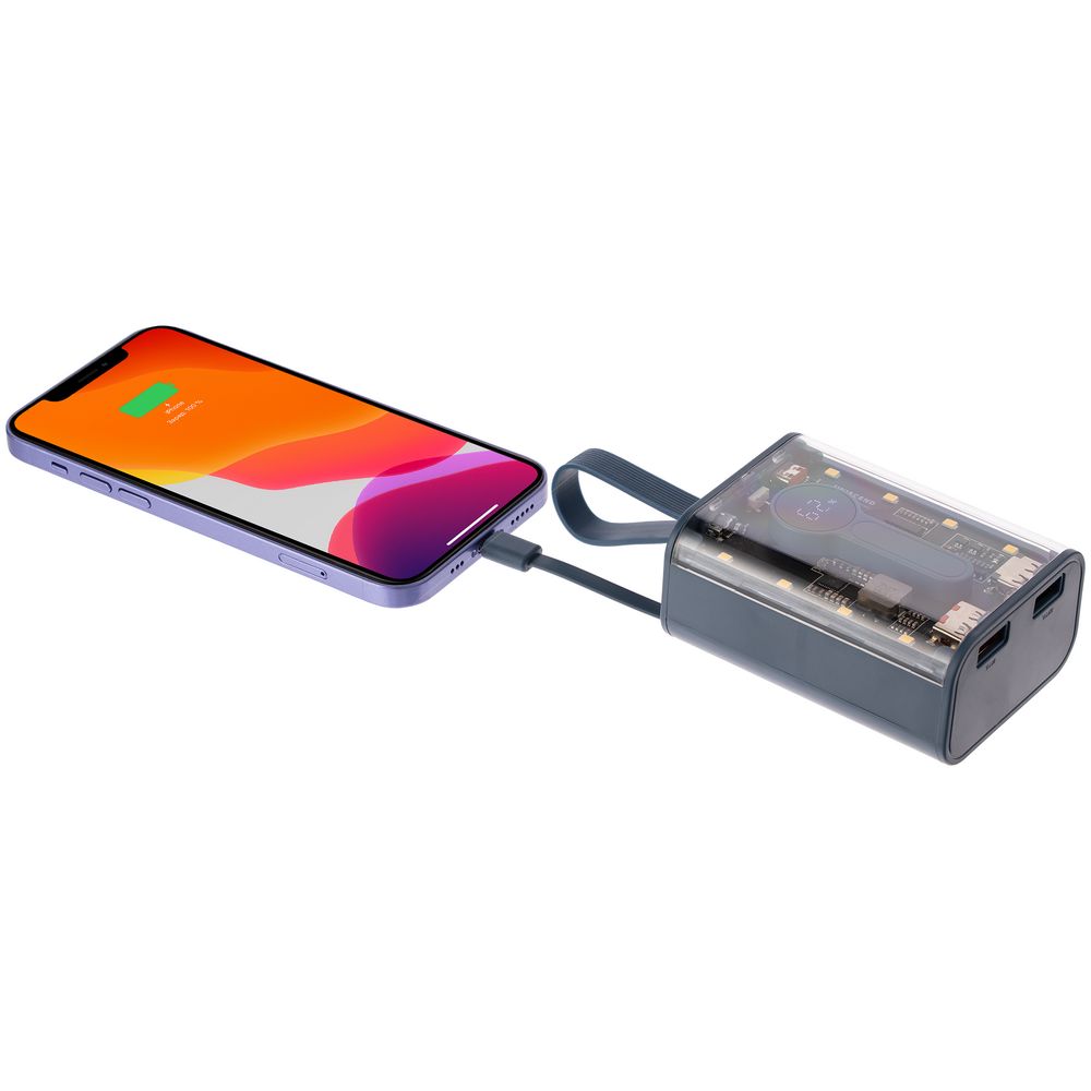 Изображение №5 | Аккумулятор с быстрой зарядкой Trellis Quick 10000 мАч, синий