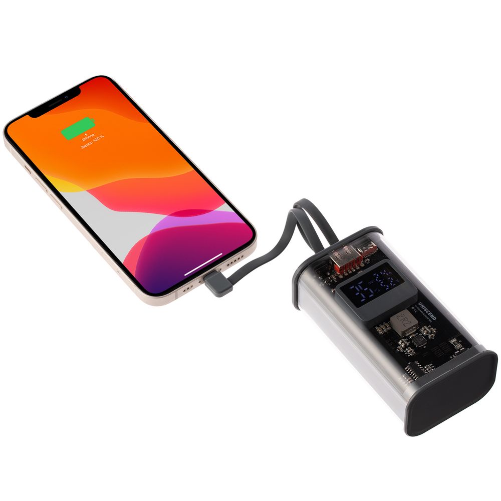 Изображение №8 | Аккумулятор с быстрой зарядкой Trellis Geek 10000 мАч, темно-серый