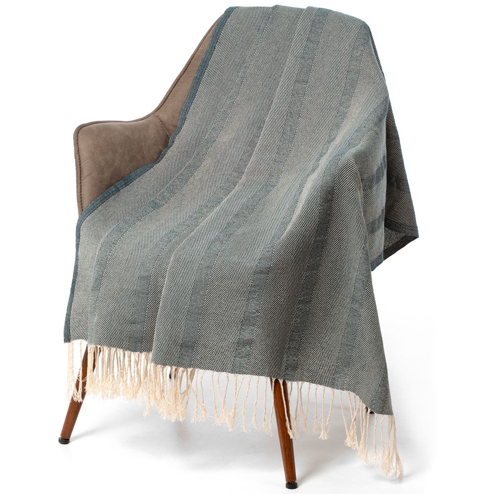 Изображение №2 | Плед «Сенеж», серо-синий