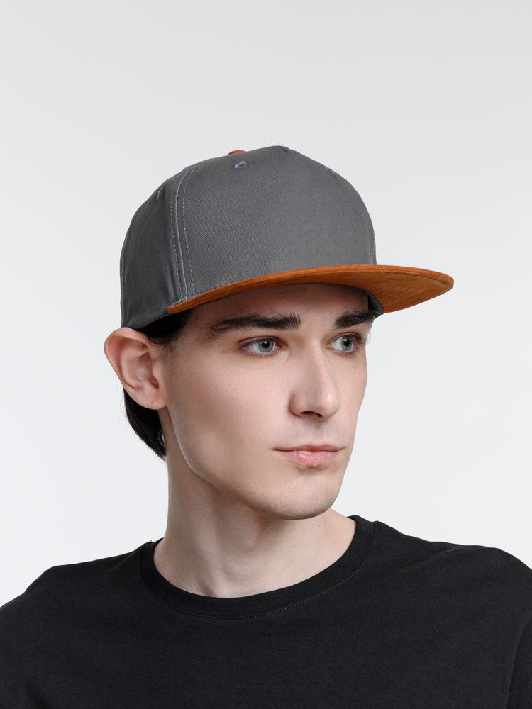 Изображение №8 | Бейсболка Foreside с прямым козырьком, серая с коричневым