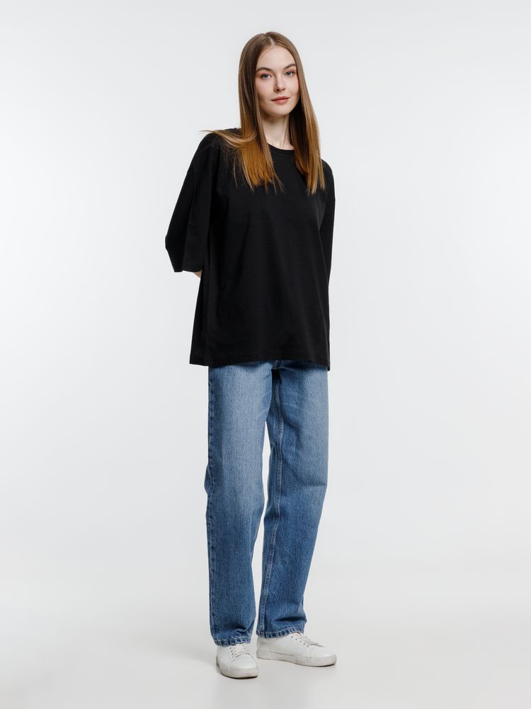 Изображение №12 | Футболка оверсайз унисекс Base Space, черная, размер XS/S