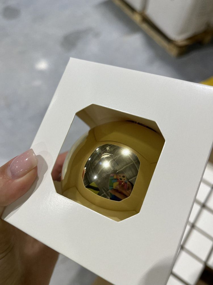 Изображение №4 | Оформительский шар Finery, 8 см, глянцевый золотистый