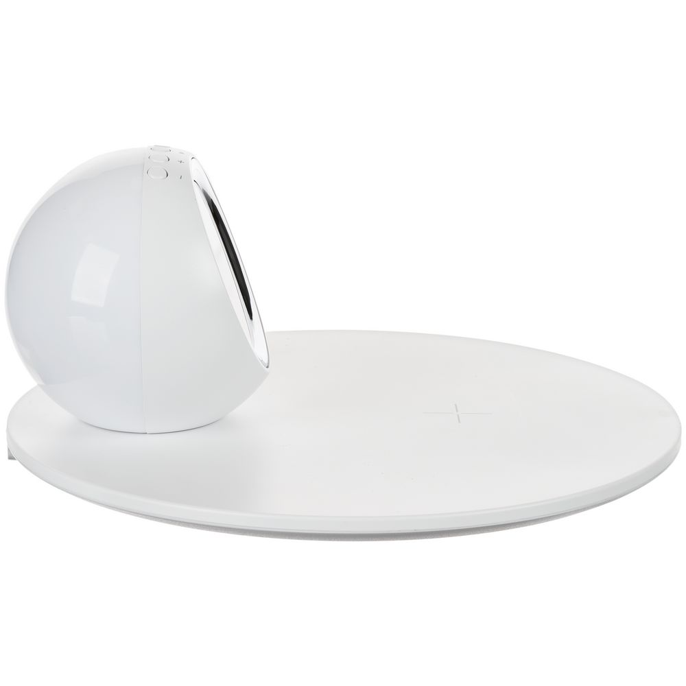 Изображение №3 | Станция беспроводной зарядки с часами и подсветкой GlobeBee, белая