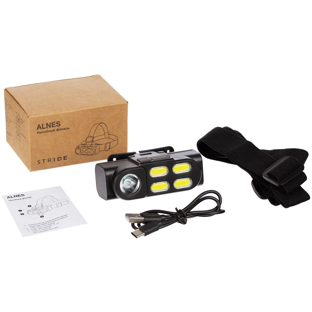 Изображение №10 | Налобный фонарик аккумуляторный Alnes, черный