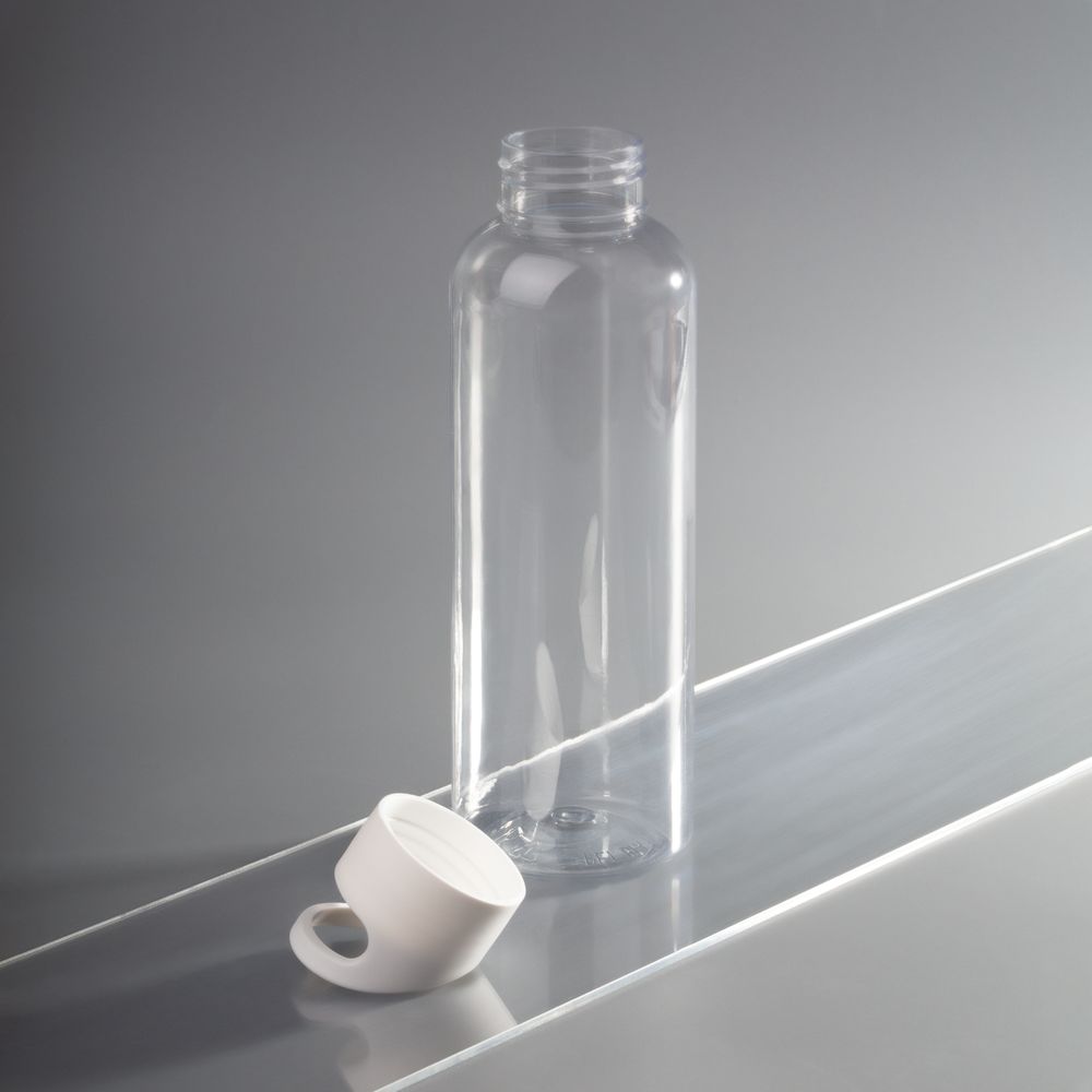 Изображение №6 | Бутылка для воды Plaske, прозрачная с белой крышкой