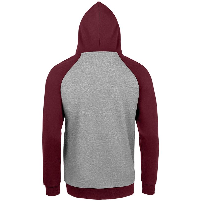 Изображение №2 | Толстовка унисекс Seattle серый меланж/бордовый, размер M