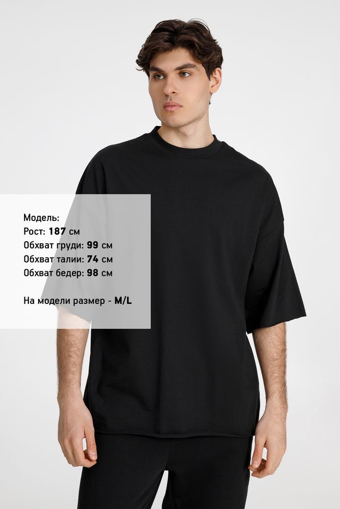 Изображение №5 | Футболка оверсайз унисекс T9, черная, размер XS/S