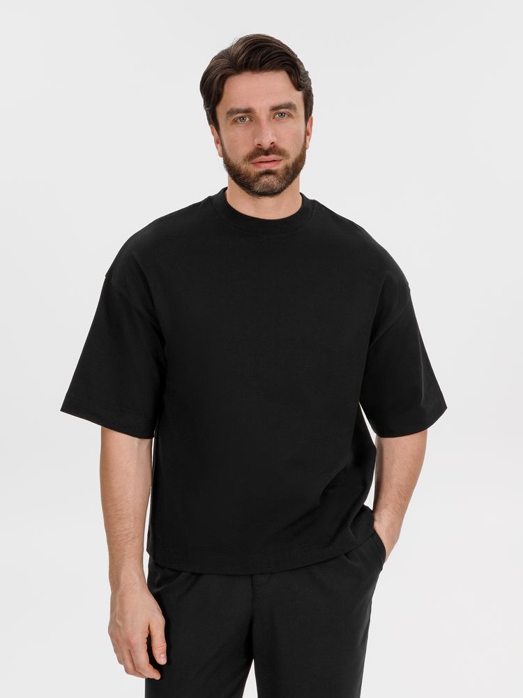 Изображение №1 | Футболка оверсайз Big boss, черная, размер XS/S