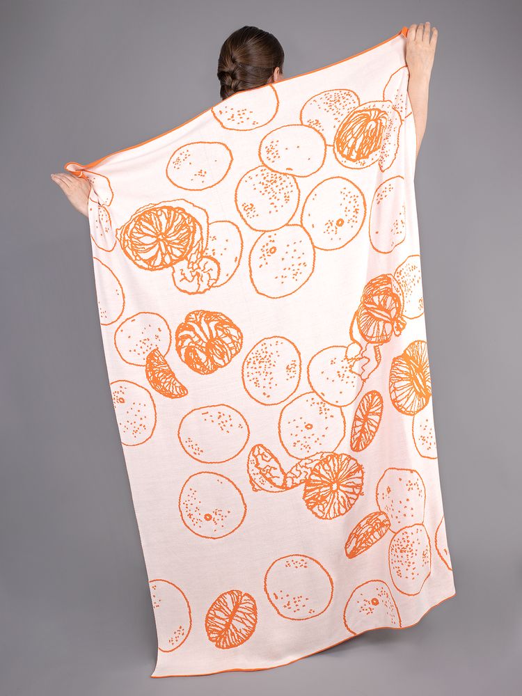 Изображение №2 | Плед Citrion, оранжево-белый