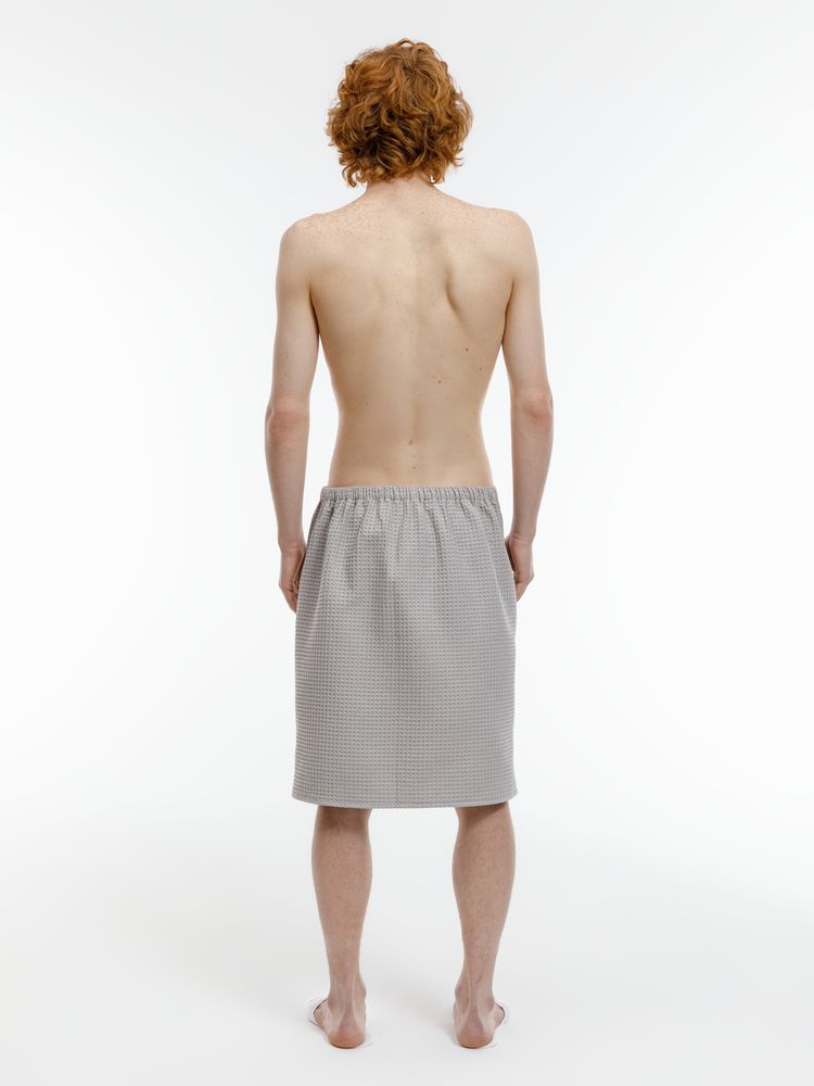 Изображение №6 | Килт вафельный мужской Onsen, светло-серый, единый размер