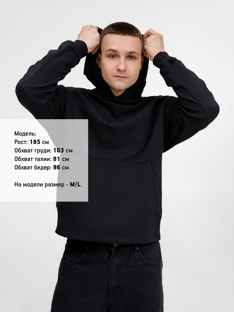 Изображение №8 | Худи оверсайз унисекс Kosmos, черное, размер XS/S