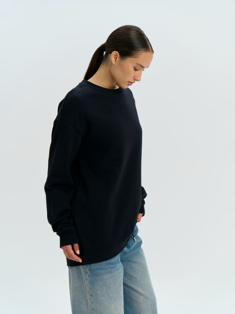 Изображение №12 | Свитшот оверсайз унисекс Omnifit, черный, размер XS/S