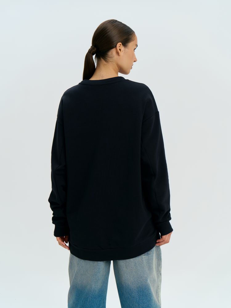 Изображение №13 | Свитшот оверсайз унисекс Omnifit, черный, размер XS/S