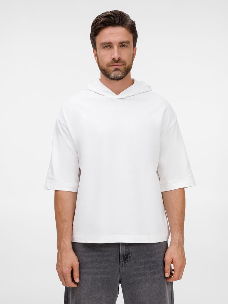 Изображение №1 | Футболка оверсайз унисекс с капюшоном Neofit, молочно-белая, размер XS/S