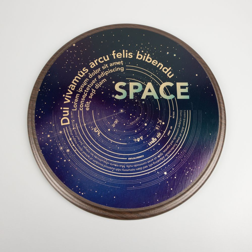 Изображение №7 | Плакетка Plaque, круглая, венге с золотистой пластиной