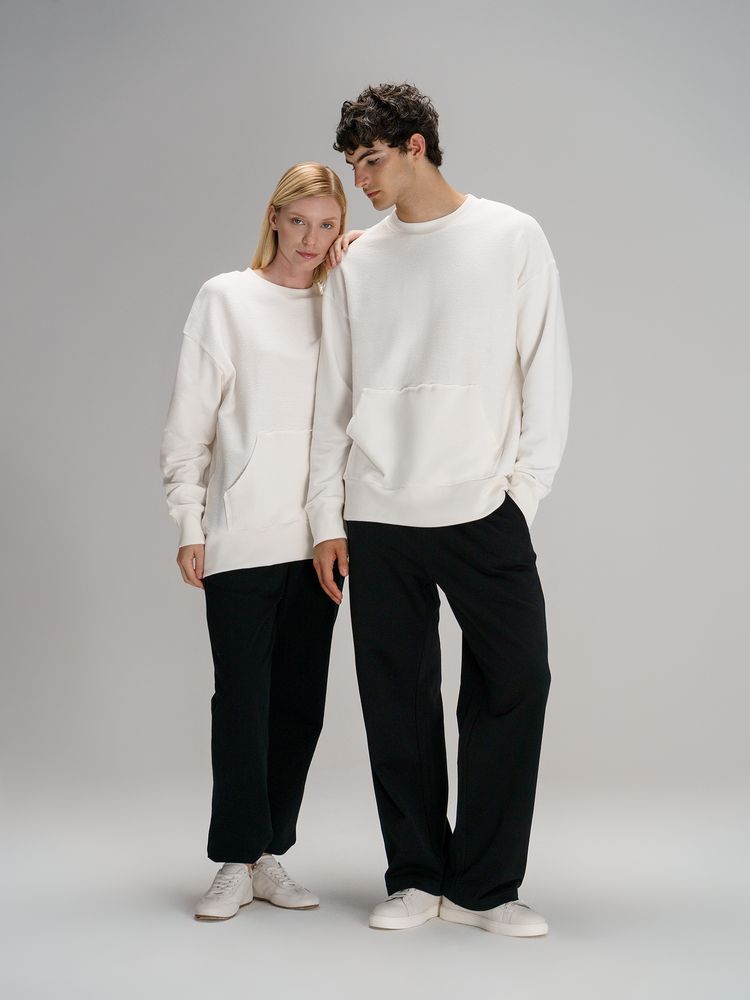 Изображение №11 | Свитшот оверсайз унисекс Vozduh, молочно-белый, размер XS/S