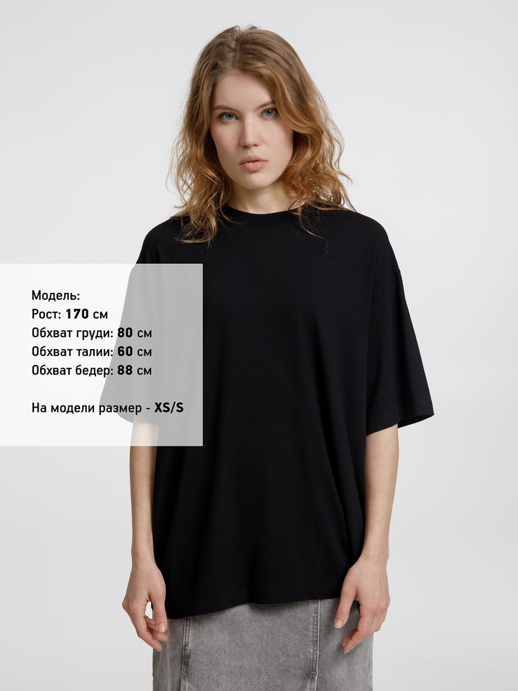 Изображение №5 | Футболка оверсайз унисекс Lavinia, черная, размер XS/S