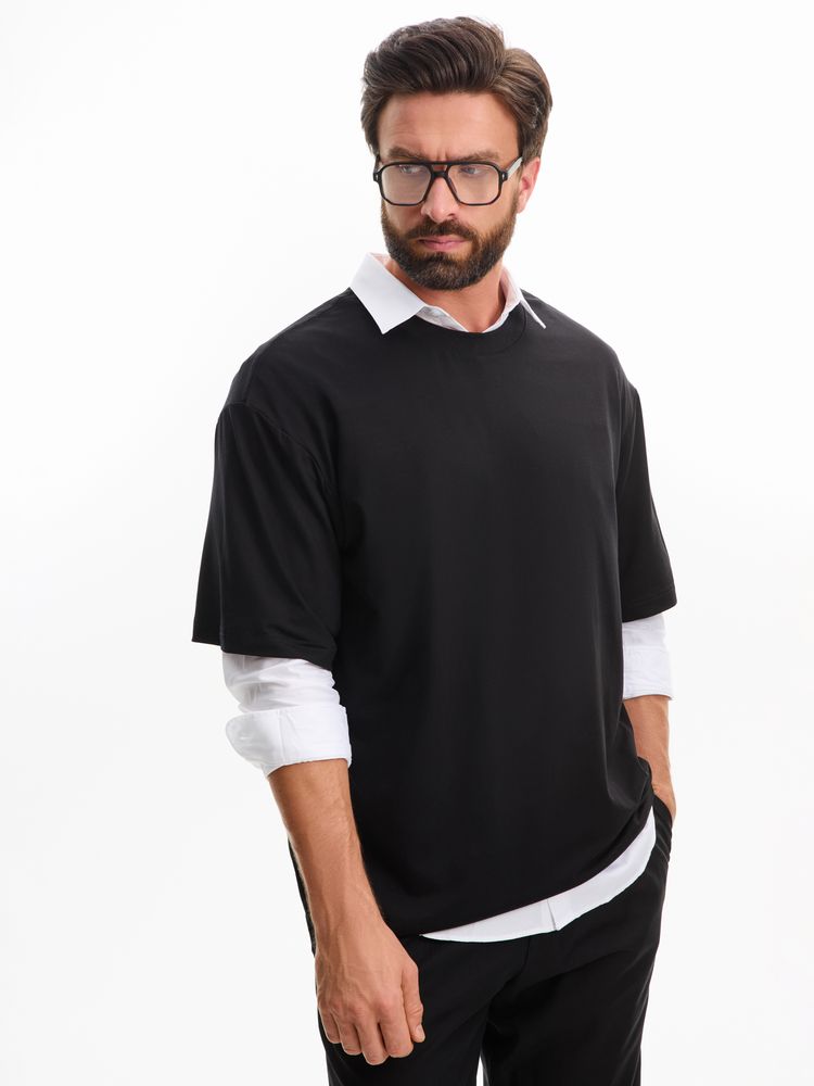 Изображение №14 | Футболка оверсайз унисекс Lavinia, черная, размер XS/S