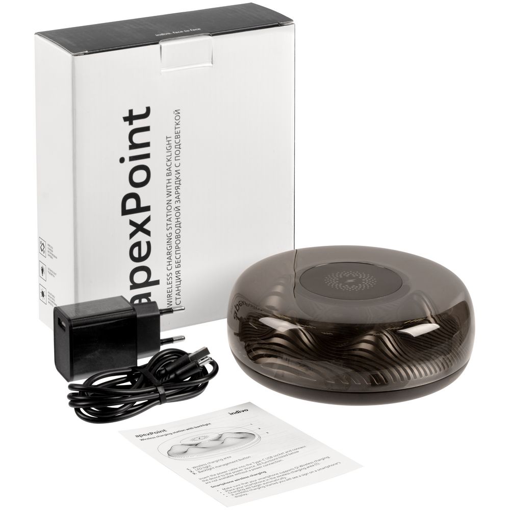 Изображение №6 | Станция беспроводной зарядки с подсветкой apexPoint ver.2, черная