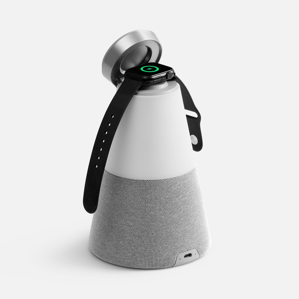 Изображение №3 | Bluetooth-колонка с беспроводной зарядкой и подсветкой Cone Sonance, серая