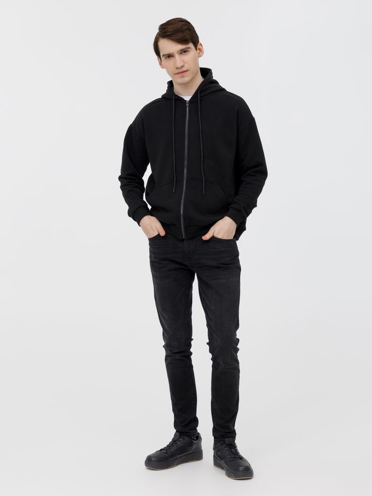Изображение №10 | Толстовка унисекс оверсайз на молнии Zippy Terry, черная, размер XS/S