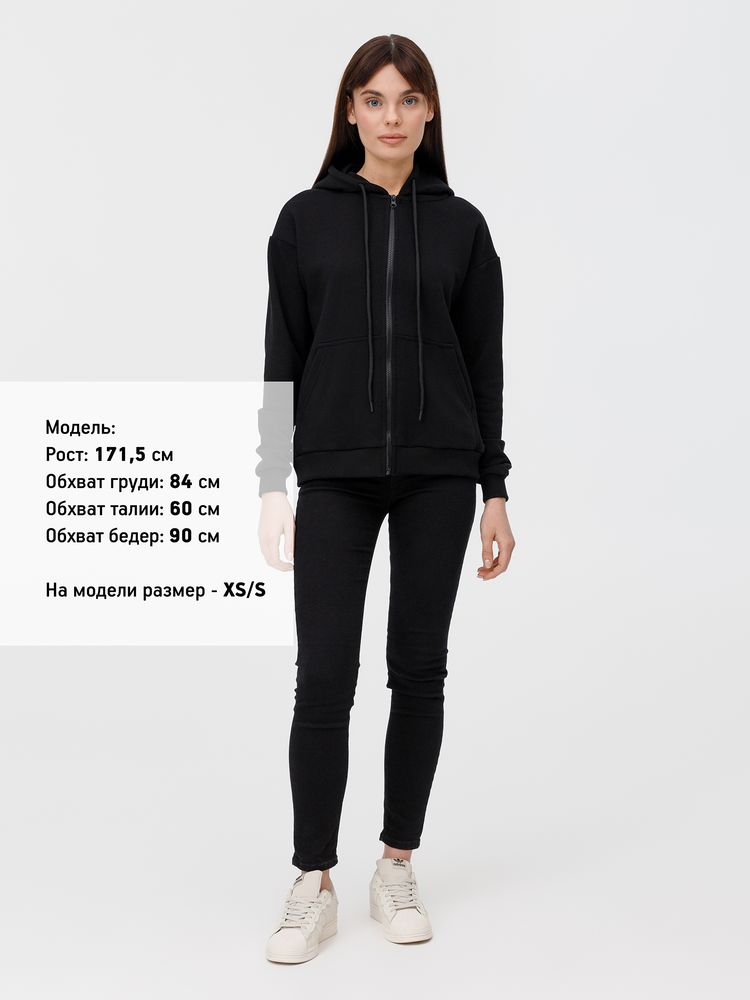 Изображение №11 | Толстовка унисекс оверсайз на молнии Zippy Terry, черная, размер XS/S