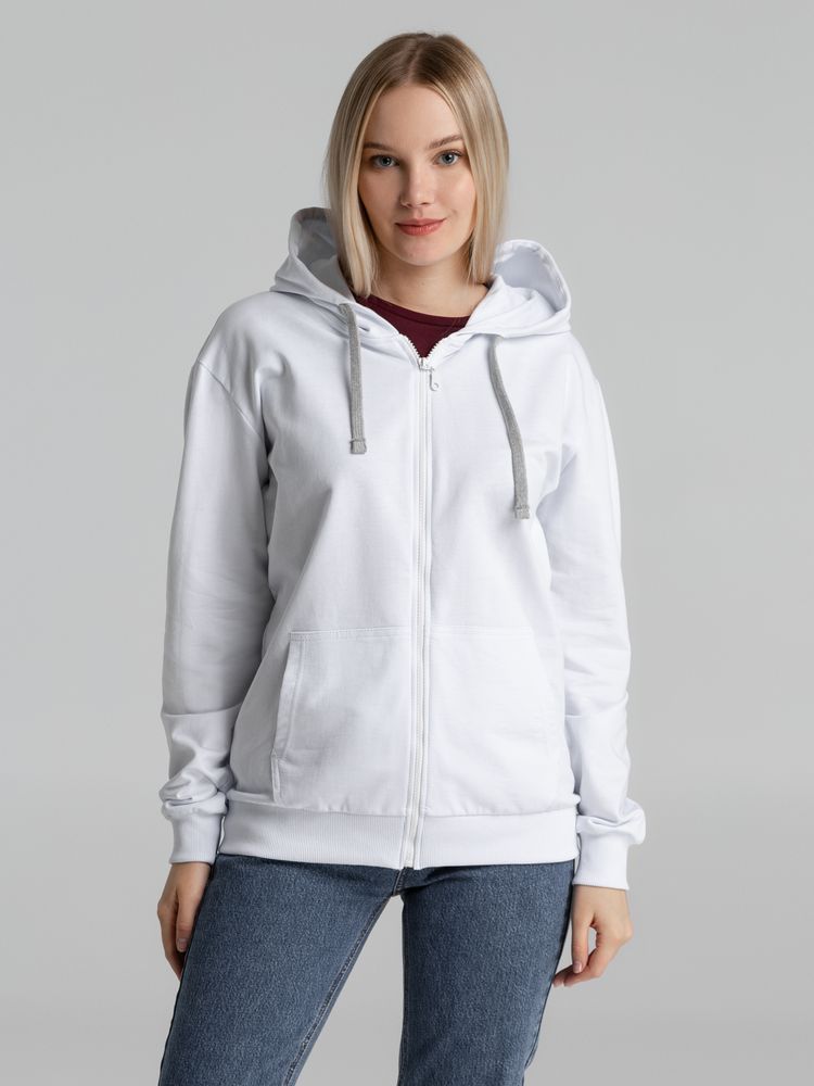 Изображение №10 | Толстовка на молнии с капюшоном Unit Siverga белая, размер S
