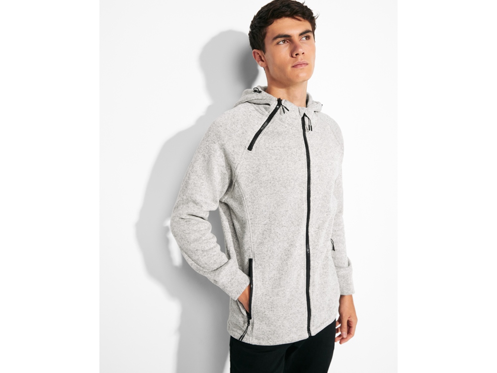 Изображение №5 | Толстовка на молнии «Everest», мужская M (меланжевый белый)