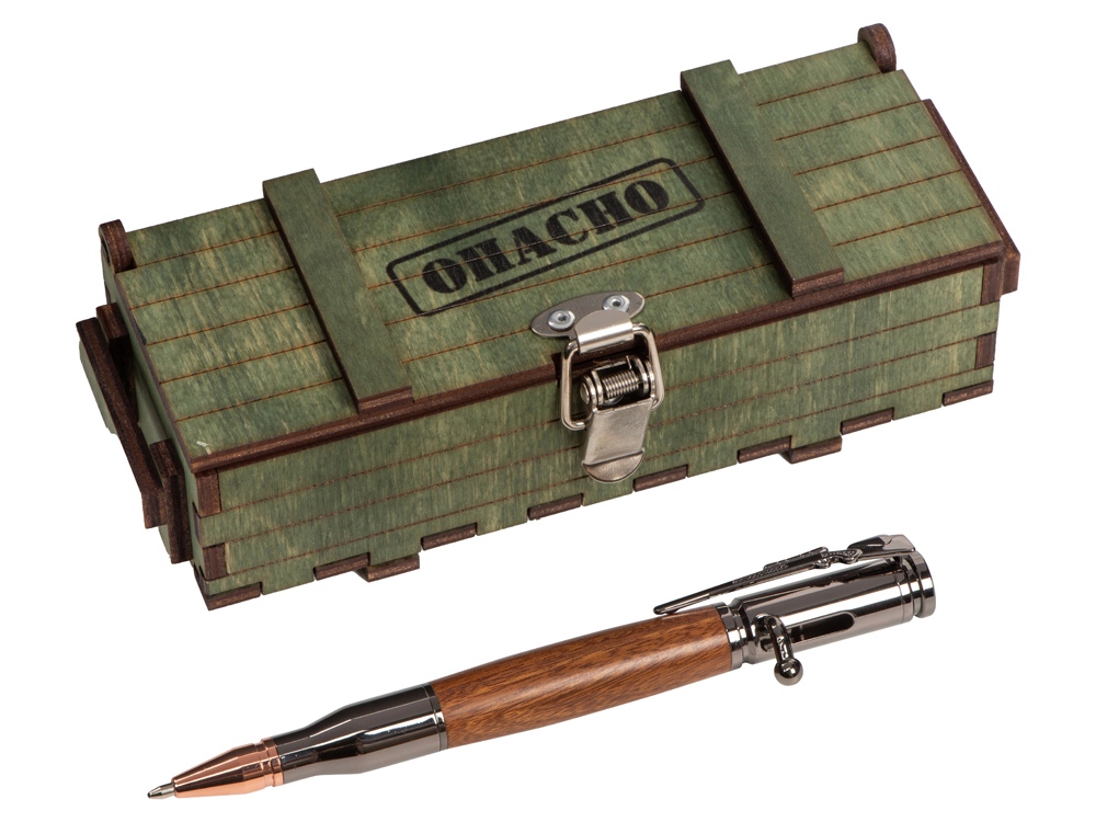 Изображение №2 | Ручка шариковая Падук (ручка- коричневый, gun, розовое золото, подарочная коробка- зеленый)