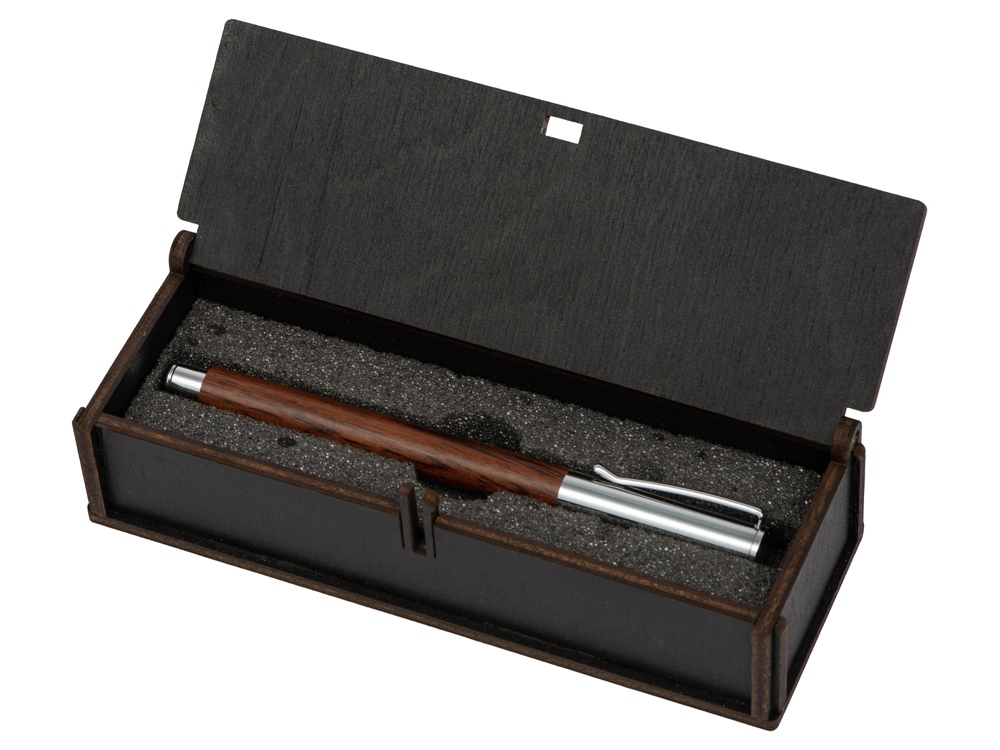 Изображение №7 | Ручка роллер Падук (ручка- коричневый, серебристый, подарочная коробка- темно-коричневый)