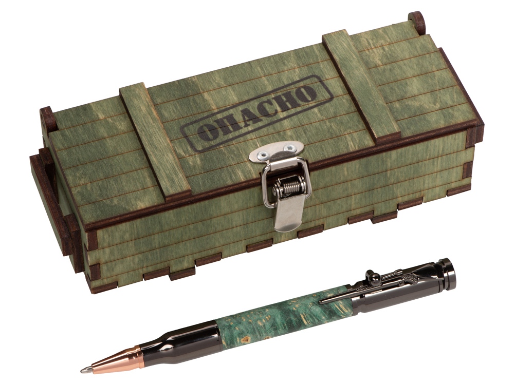 Изображение №2 | Ручка шариковая Кап клена (ручка- зеленый, gun, розовое золото, подарочная коробка- зеленый)