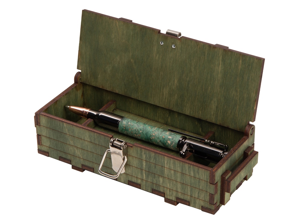 Изображение №4 | Ручка шариковая Кап клена (ручка- зеленый, gun, розовое золото, подарочная коробка- зеленый)