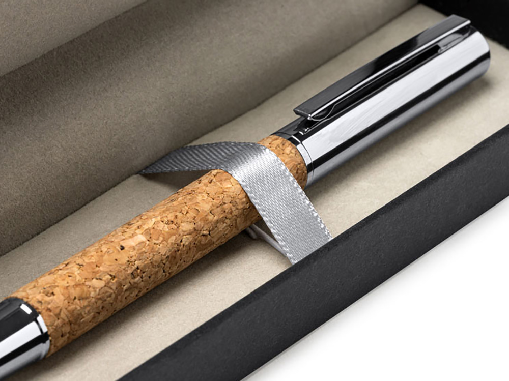Изображение №3 | Ручка роллер из натуральной пробки и металла SUVER (черный)