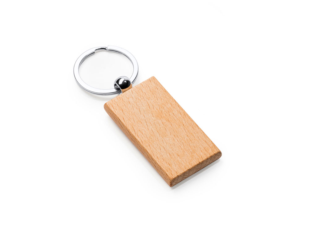 Изображение №1 | Брелок SILA из натурального дерева (натуральный/серебристый)