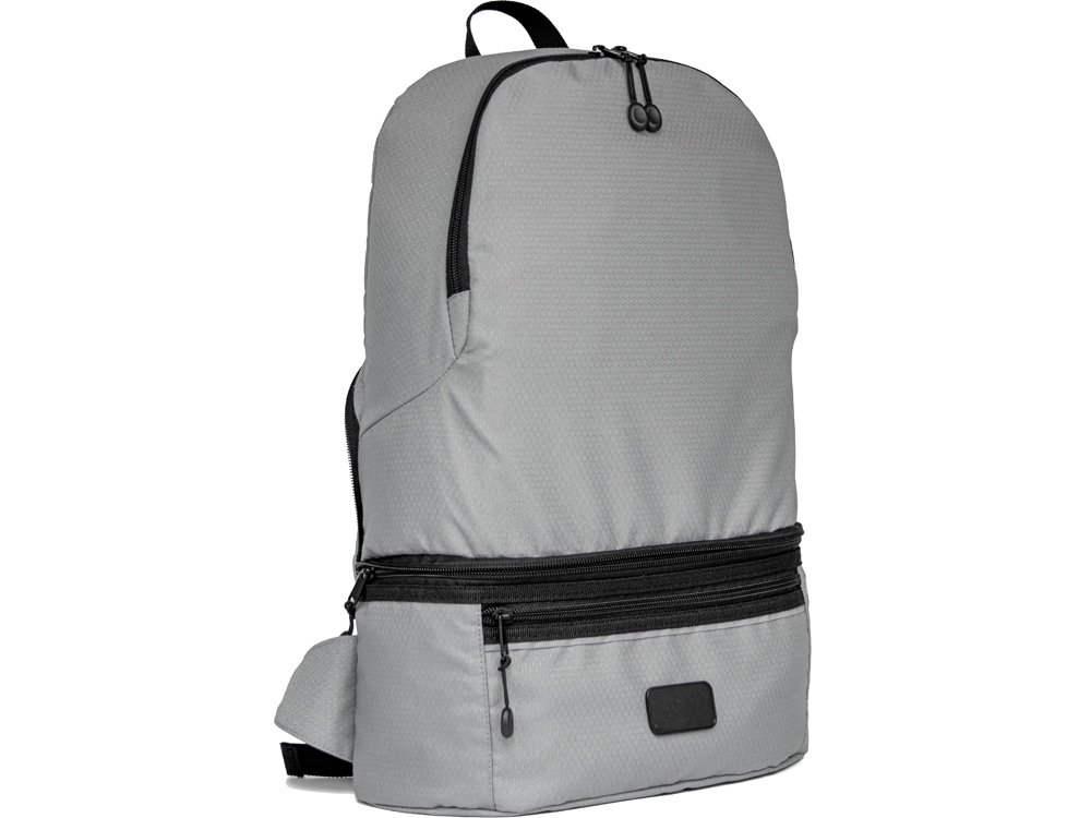 Изображение №2 | Рюкзак-трансформер 2-в-1 «Athletica» водостойкий с поясной сумкой из переработанного пластика (серый)