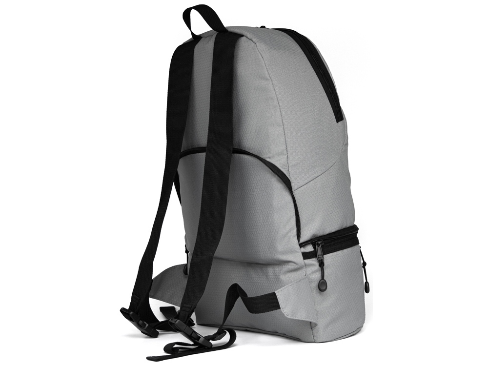 Изображение №3 | Рюкзак-трансформер 2-в-1 «Athletica» водостойкий с поясной сумкой из переработанного пластика (серый)