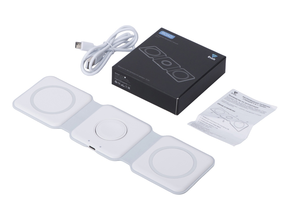 Изображение №12 | Беспроводное зарядное устройство 3-в-1 «Road», 15 Вт (белый)