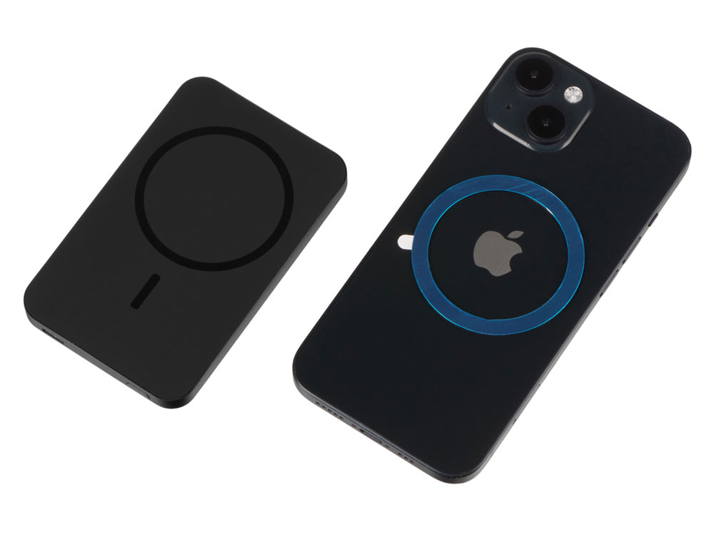 Изображение №5 | Магнитный беспроводной внешний аккумулятор «Razor», металл, 5000 mAh (черный)