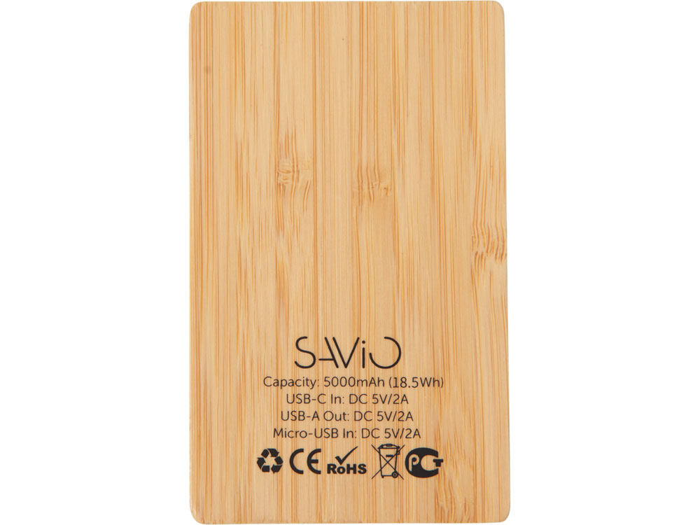 Изображение №4 | Внешний аккумулятор с подсветкой лого «Reedia S2», 5000 mAh (черный/натуральный)