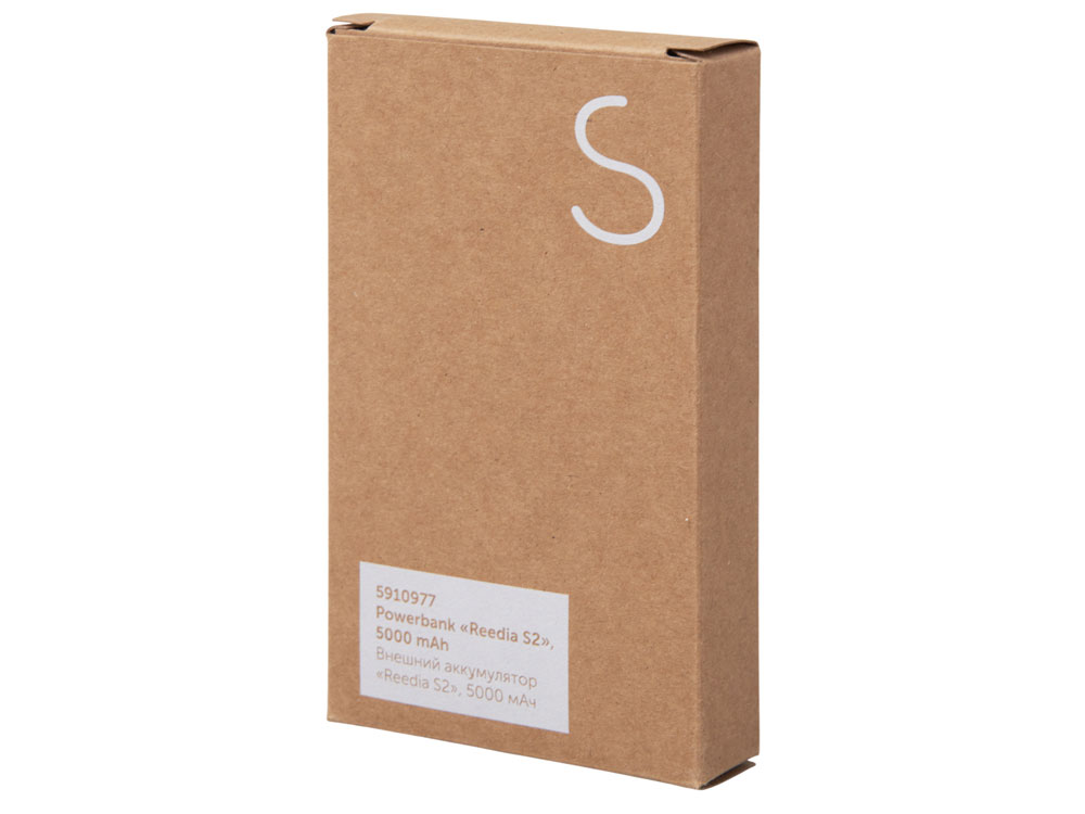 Изображение №10 | Внешний аккумулятор с подсветкой лого «Reedia S2», 5000 mAh (черный/натуральный)