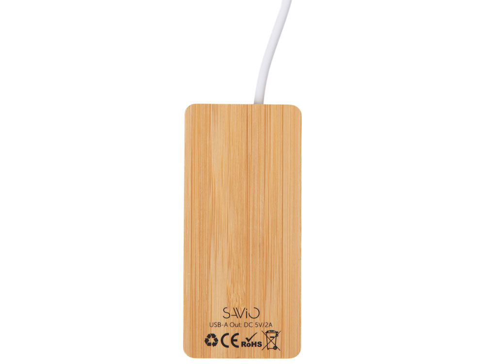 Изображение №5 | USB хаб с подсветкой лого «Reedia S5», 3*USB, 1*Type C (черный/натуральный)