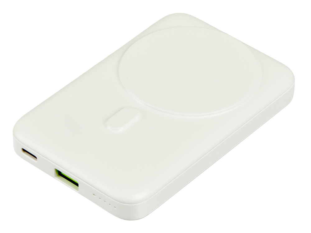 Изображение №3 | Магнитный внешний беспроводной аккумулятор «GenerIQ»,QC/PD, 10000 мАч (белый)
