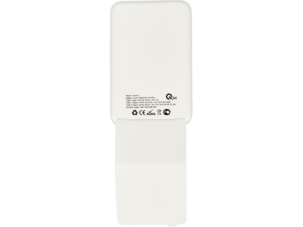 Изображение №8 | Магнитный внешний беспроводной аккумулятор «GenerIQ»,QC/PD, 10000 мАч (белый)